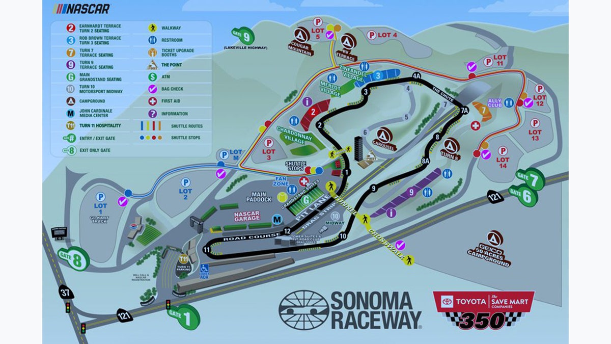 NASCAR Sonoma map