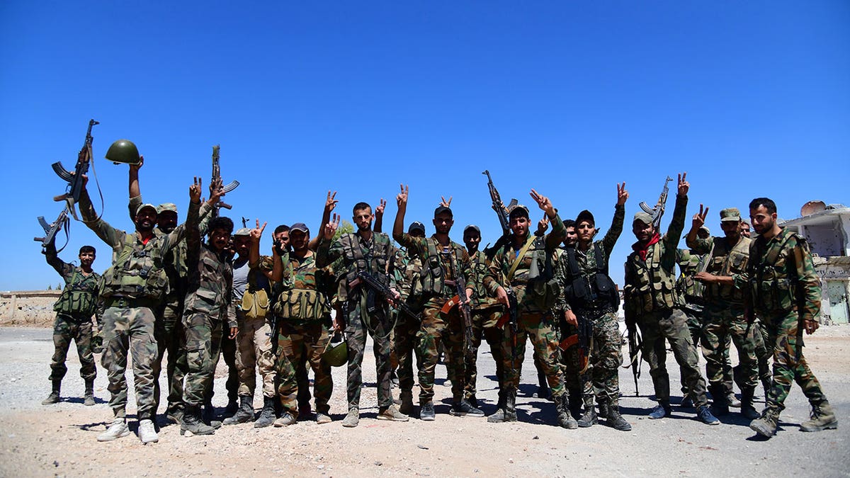 Syrian army in Deraa al Balaad, Syria