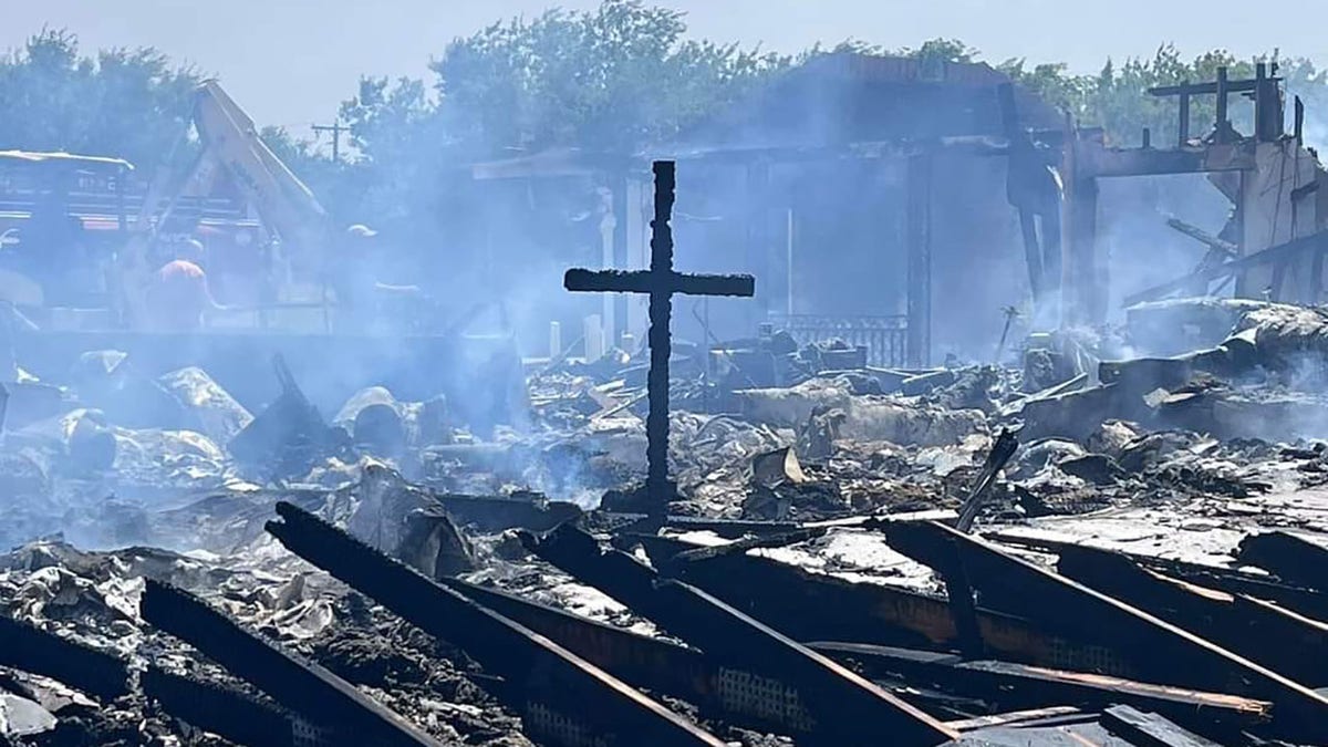 Texas church fire cross