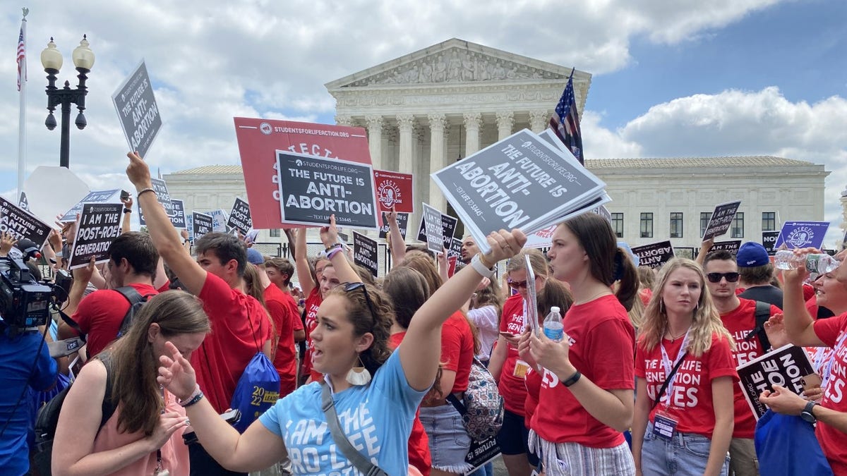 Pro-life protesters at the Supreme Court
