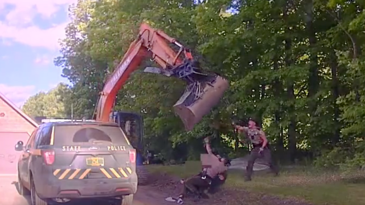 Excavator attack in Vermont