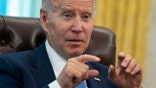 President Biden gives an interview with the Associated Press in the Oval Office
