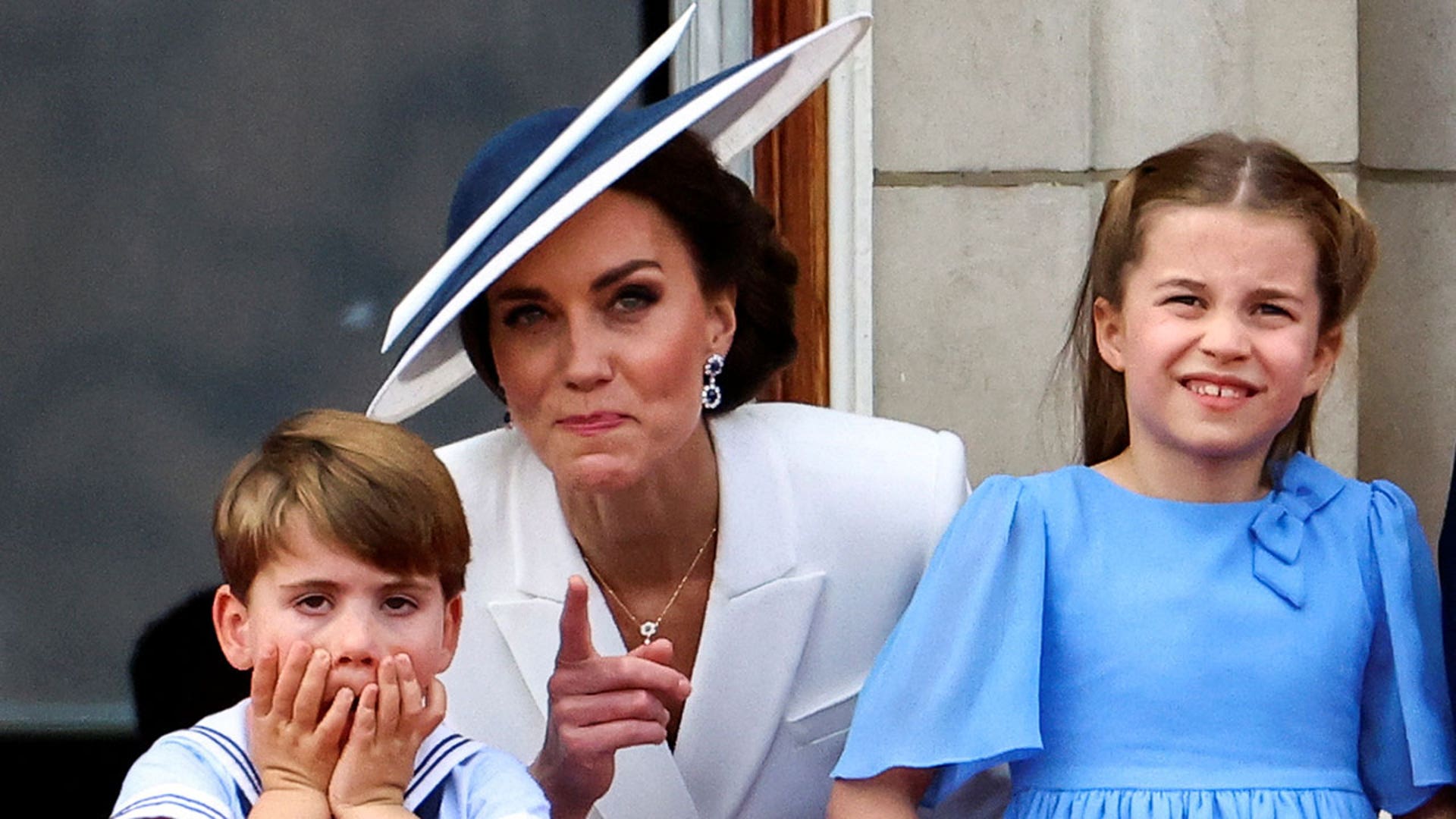 Duchess Kate Middleton with Prince Louis and Princess Charlotte