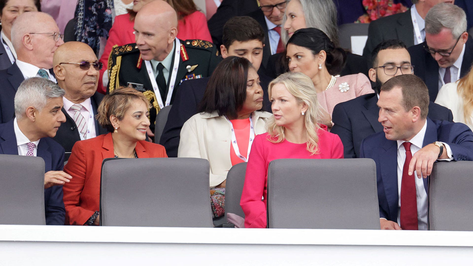 Mayor of London Sadiq Khan and his wife at Jubilee Pageant