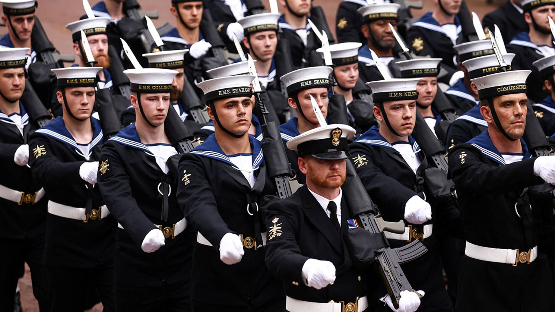 Military members during Jubilee Pageant