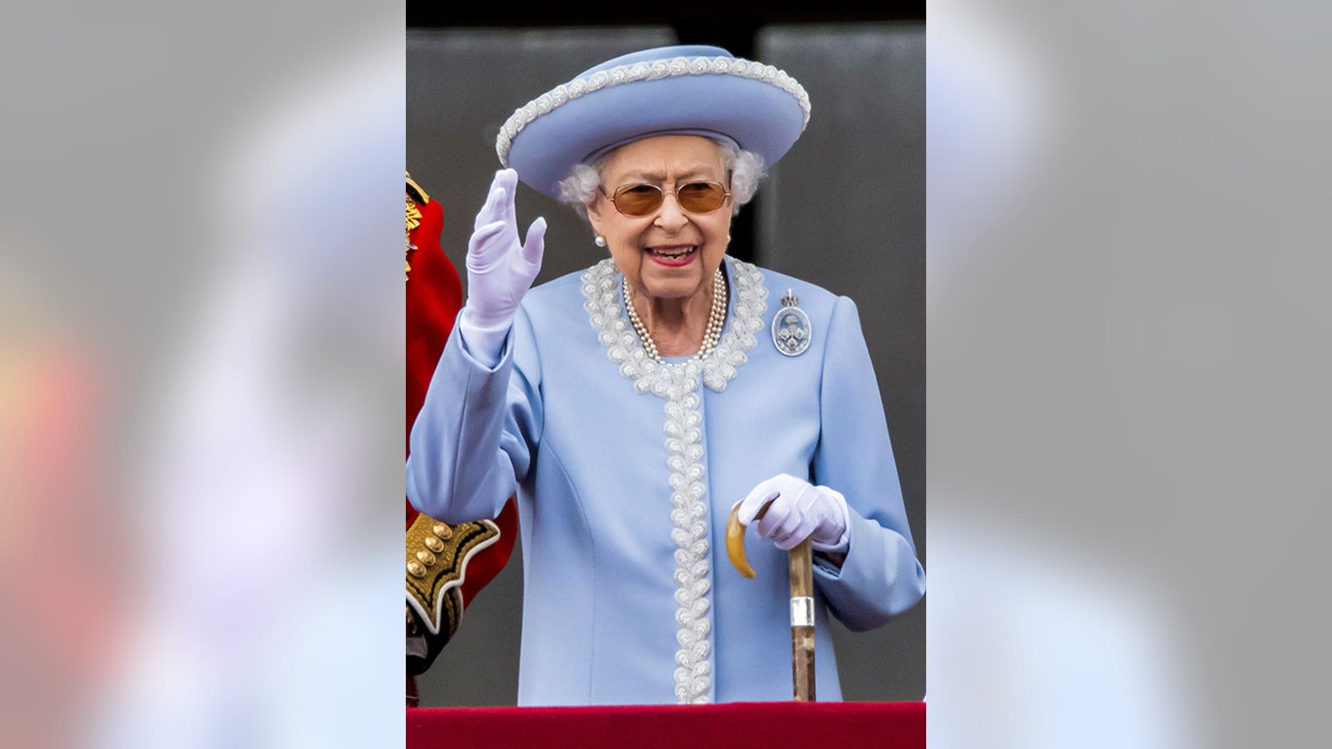 Queen Elizabeth waves during Jubilee