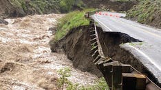 Yellowstone major flooding leads to bridge being swept away, roads washed out