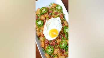 Breakfast for dinner recipe: Tater tot nachos with egg, bacon and jalapeno