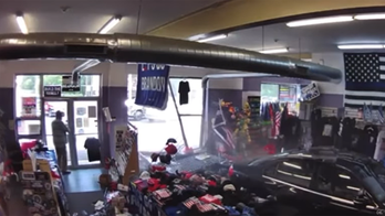 Shocking video shows Massachusetts driver crash into Trump-themed store, injuring 1 person