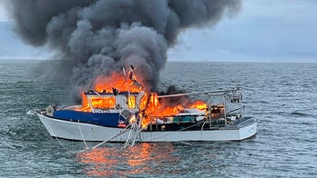 Good Samaritan rescues fisherman off Oregon coast as flames engulf boat, Coast Guard says