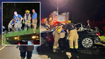 North Carolina firefighters rescue dog trapped for 20 minutes in partially submerged vehicle
