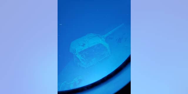 On this Wednesday, June 22, 2022, image provided by Caladan Oceanic, the aft gun mount of the USS Samuel B. Roberts can be seen underwater off the Philippines in the Western Pacific Ocean.