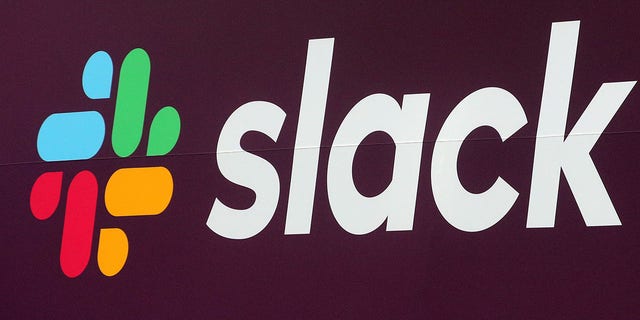 The Slack Technologies Inc. logo will appear on a banner outside the New York Stock Exchange (NYSE) during its IPO in New York, USA on June 20, 2019.  REUTERS / Brendan McDermid