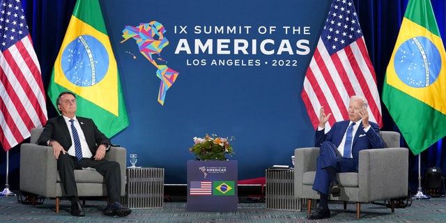 NOSOTROS. President Biden speaks while holding a bilateral meeting with Brazil's President Jair Bolsonaro during the Ninth Summit of the Americas in Los Angeles June 9, 2022. 