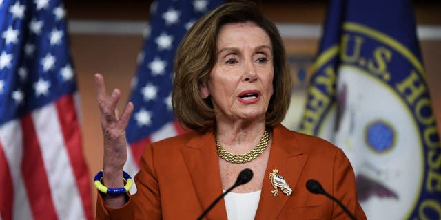 U.S. House Speaker Nancy Pelosi, D-Calif., reacts to the overturning of Roe v. Wade during her weekly news conference on Capitol Hill in Washington June 24, 2022.