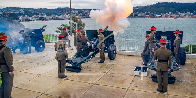 21-gun salute at Point Jerningham to mark the 70th anniversary of the coronation of Queen Elizabeth II