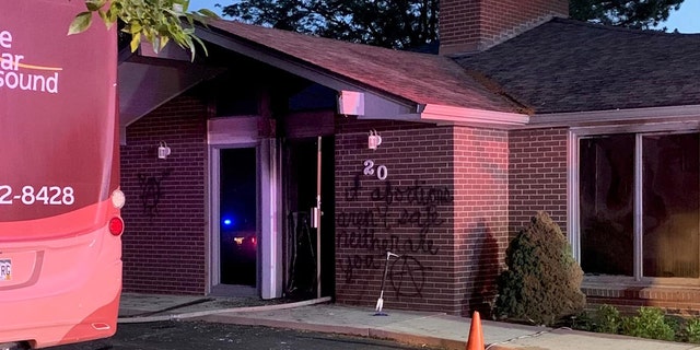 Longmont Public Safety responded to a dispatch call of a fire at Life Choices shortly after 3 a.m. on June 25, 2022. Officers said the front of the building was vandalized with black spray paint. "If abortion aren't (sic) safe, neither are you," reads a spray-painted message near the front entrance.