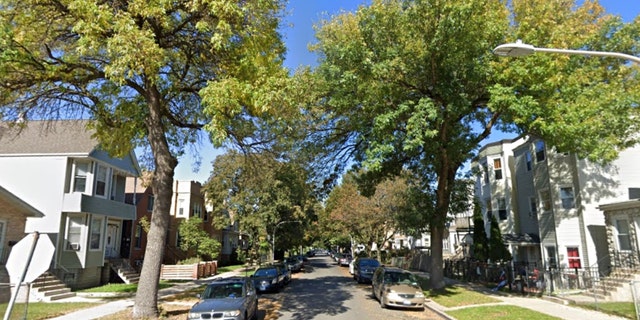 The street where Chicago robbery suspect Andre Gonzalez allegedly swung a machete at a man on June 5.