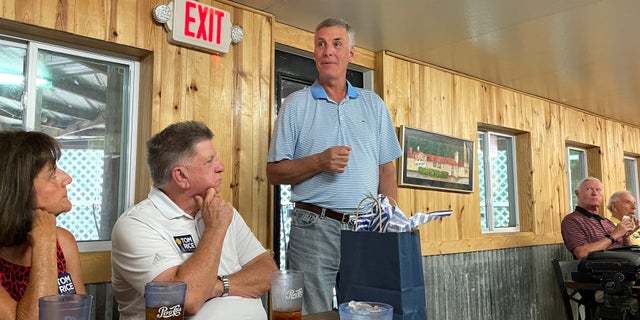 Republican Rep. Tom Rice of South Carolina speaks to supporters at a campaign event on the eve of the state's primary, Pawleys Island on June 13, 2022