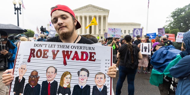 WASHINGTON D.C. - JUNE 23: Outside the Supreme Court Thursday morning ahead of possible announcement on Dobbs v. Jackson