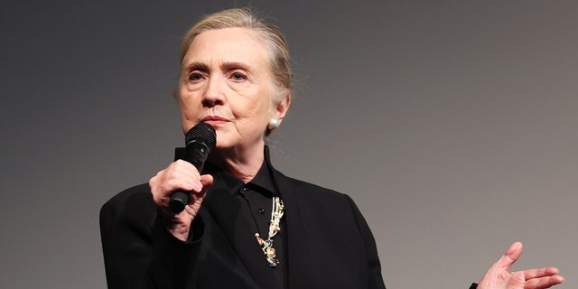 Hillary Rodham Clinton speaks on stage at Museum of Modern Art on May 24, 2022, in New York City. 