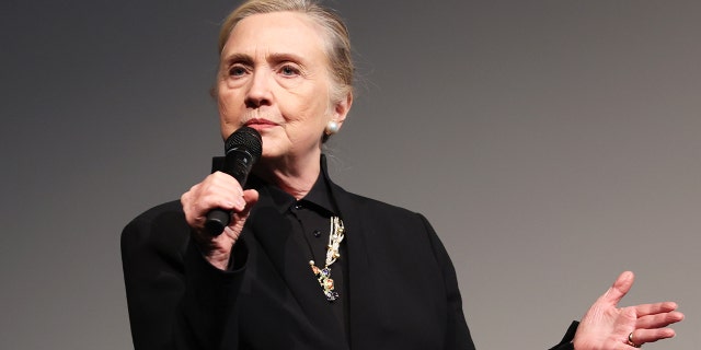 Hillary Rodham Clinton speaks on stage at Museum of Modern Art on May 24, 2022, in New York City. 