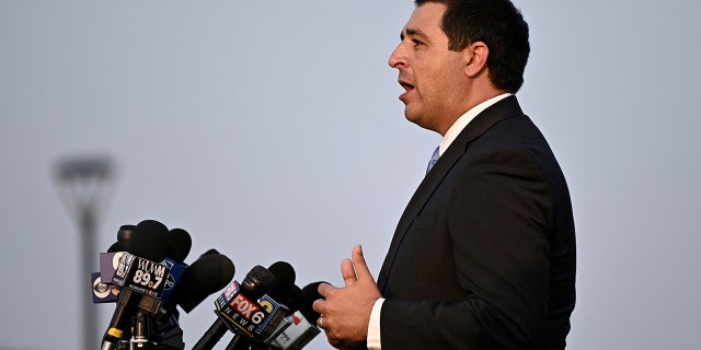 FILE: Wisconsin Attorney General Josh Kaul speaks during a news conference following the police shooting of Jacob Blake, a Black man, in Kenosha, Wisconsin, U.S. August 26, 2020.