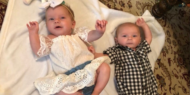 Amber Bergeron's twin babies Sky and Storm, two months old, were born prematurely in April 2022. They require special formula for their nutritional needs.