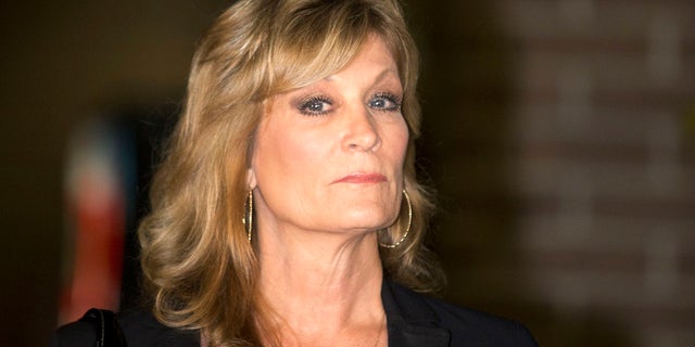 Judy Huth appears at a news conference outside the Los Angeles Police Department's Wilshire Division station in Los Angeles on Dec. 5, 2014. Huth won her civil suit against Cosby on Tuesday where she accused the former comedian of sexually assaulting her as a teen at the Playboy mansion in 1975
