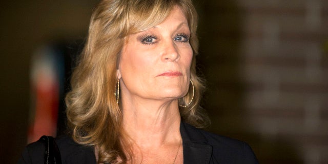 Judy Huth appears at a news conference outside the Los Angeles Police Department's Wilshire Division station in Los Angeles on Dec. 5, 2014.