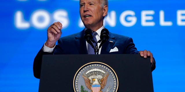 President Joe Biden speaks during the inaugural ceremony of the Summit of the Americas, Wednesday, June 8, 2022, in Los Angeles.