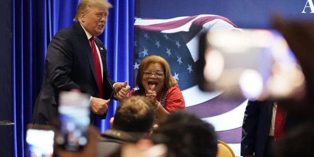 Former President Donald Trump speaks to supporters before addressing the Road to Majority conference Friday, June 17, 2022, in Nashville, Tenn. (AP Photo/Mark Humphrey)