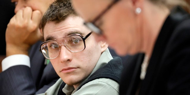 Marjory Stoneman Douglas High School shooter Nikolas Cruz is shown at the defense table during jury selection in the penalty phase of his trial at the Broward County Courthouse in Fort Lauderdale on Tuesday, June 28, 2022. (Amy Beth Bennett/South Florida Sun Sentinel via AP, Pool)