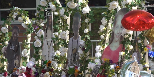 A memorial outside the school.