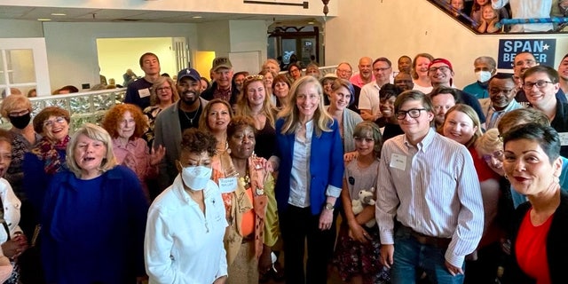 Democratic Representative Abigail Spanberger of Virginia at the opening of a campaign office in Fredericksburg, Virginia, on May 14, 2022.
