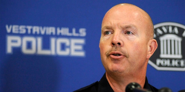 Police Capt. Shane Ware talks about a fatal shooting at a church during a news conference in Vestavia Hills, Ala., on Friday, June 17, 2022. Authorities say three people were shot to death during an evening gathering at St. Stephen's Episcopal Church when a man pulled out a handgun and began firing. 