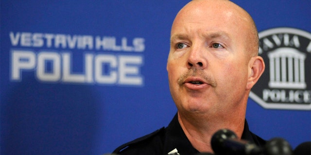 Police Capt. Shane Ware talks about a fatal shooting at a church during a news conference in Vestavia Hills, Ala., on Friday, June 17, 2022. Authorities say three people were shot to death during an evening gathering at St. Stephen's Episcopal Church when a man pulled out a handgun and began firing. 