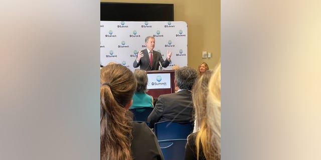 Former Ambassador-at-Large for International Religious Freedom and IRF Summit Co-Chair Sam Brownback addresses "In solidarity with the oppressed" Happened during the IRF . Summit "Convocation Day in Congress" On Capitol Hill. (Courtesy of the IRF Summit).