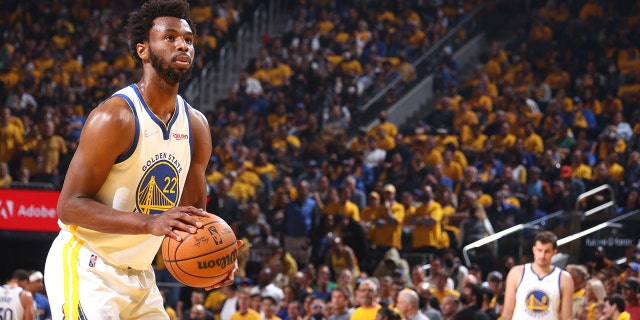 Andrew Wiggins #22 of the Golden State Warriors shoots a free throw against the Boston Celtics during Game Five of the 2022 NBA Finals on June 13, 2022 at Chase Center in San Francisco, California.