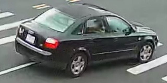 The Audi vehicle that the unidentified gunman used to flee the scene, police say.