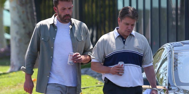 Ben Affleck and Matt Damon were seen on the set of the untitled Nike movie in June.