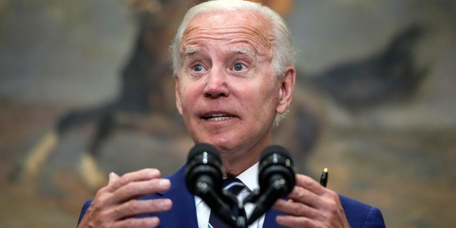 President Biden speaks about COVID-19 vaccines for children in the Roosevelt Room of the White House June 21, 2022.