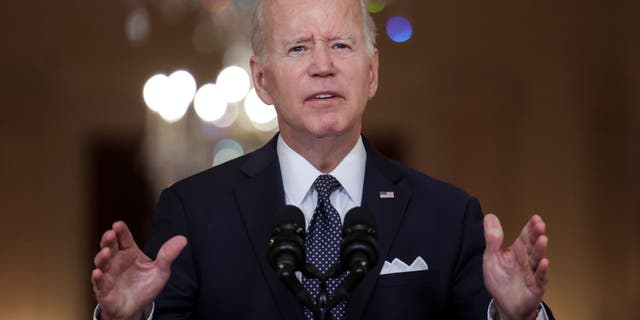 President Joe Biden delivers remarks on the recent mass shootings from the White House on June 02, 2022, in Washington, D.C.