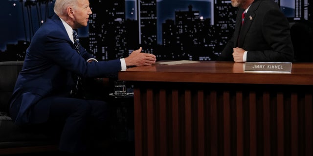 President Biden joined Jimmy Kimmel on Wednesday for his first interview in over 100 days.