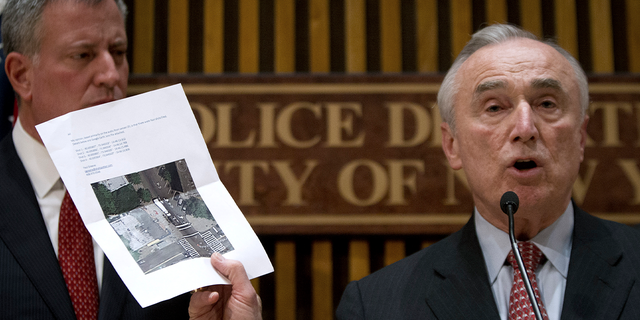 New York Police Commissioner Bill Bratton appears at a news conference about the two police officers who were shot in the head in the Brooklyn borough of New York, December 22, 2014