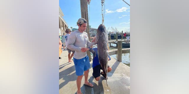 Braden Sherron, a 20-year-old fisherman from Texas, speared a 137-pound cubera snapper in the Gulf of Mexico in early June.