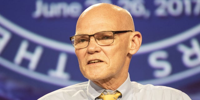 James Carville speaks at the Inaugural Luncheon of the 85th Annual Meeting of the United States Conference of Mayors in the Fontainebleau Hotel &amp; Resort Miami Beach, USA on June 26, 2017.