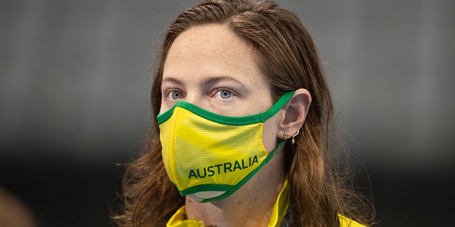 Cate Campbell of Australia after the 4x100m medley relay gold medal presentation during the Swimming Finals at the Tokyo Aquatic Centre at the Tokyo 2020 Summer Olympic Games on August 1, 2021 in Tokyo, Japan.