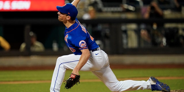 New York Mets' Chris Bassitt pitches during the eighth inning of a baseball game against the Milwaukee Brewers Tuesday, June 14, 2022, in New York. 