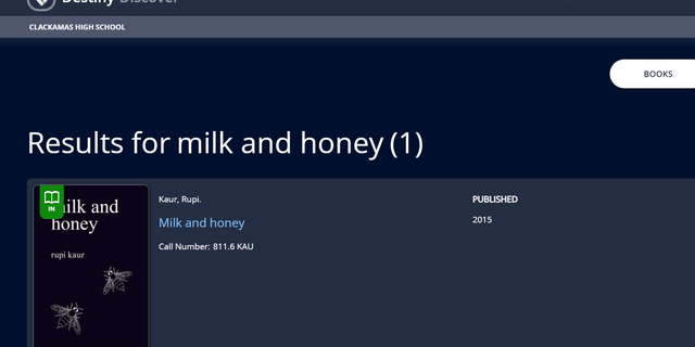 'Milk and Honey' book in Oregon schools.